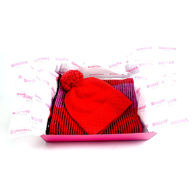French Knot Peach Winter Warm Gift Box - Headband + Hand Warmer Gift Box 