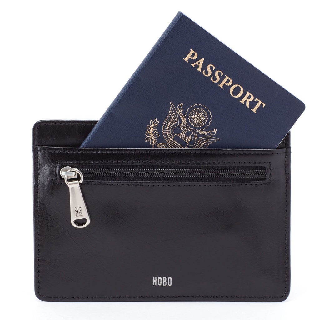 Hobo Euro Slide Passport Credit Card Wallet (VI-32172) Handbags Black