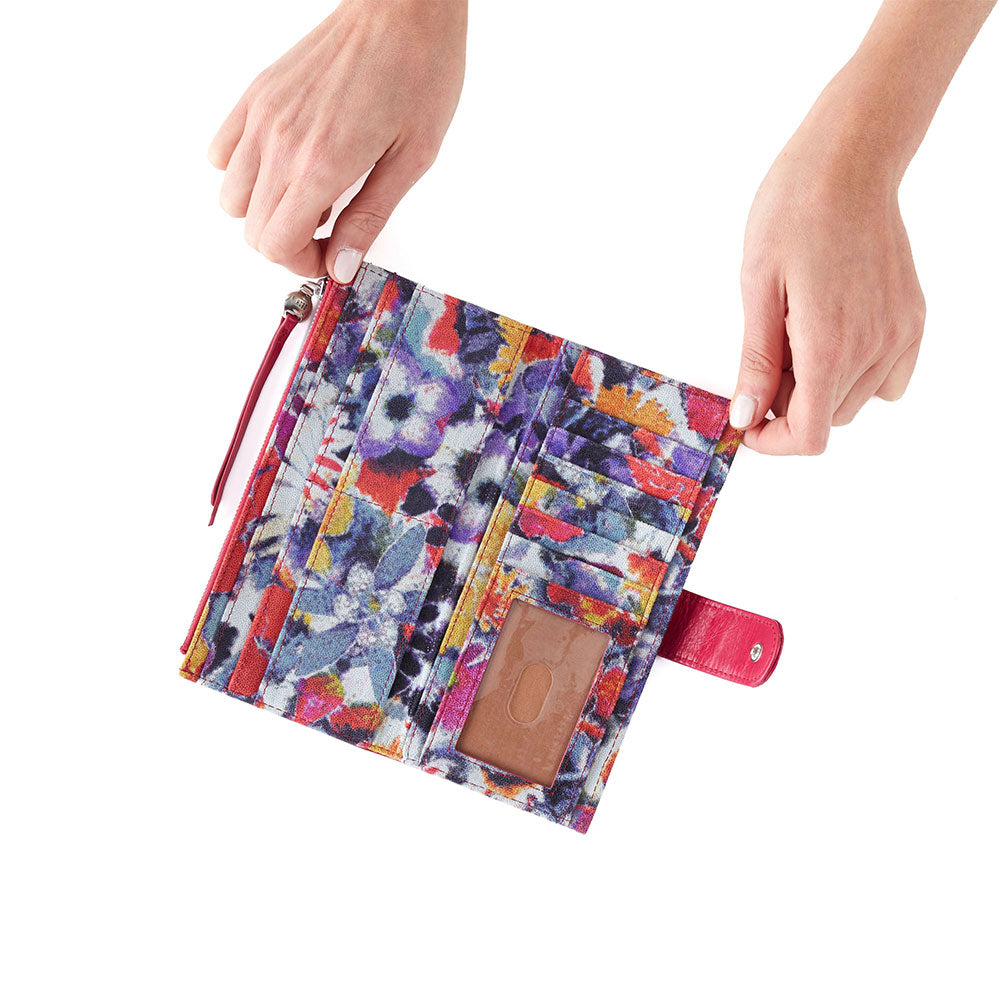 Hobo Max Continental Wallet Handbags fuscia poppy floral