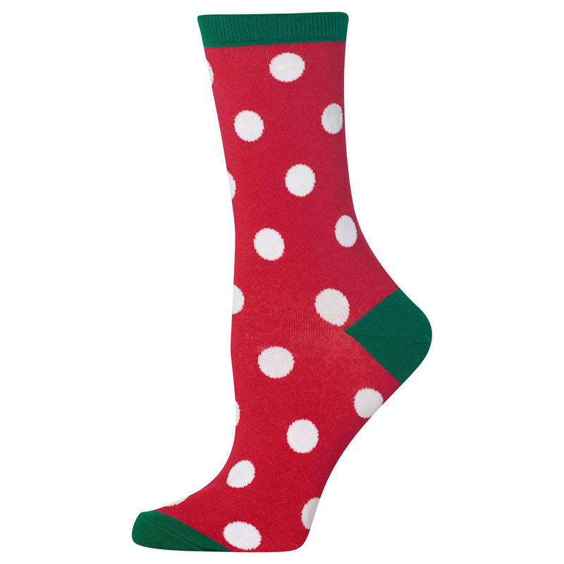Hot Sox Big Polka Dot Socks Womens Hosiery Red