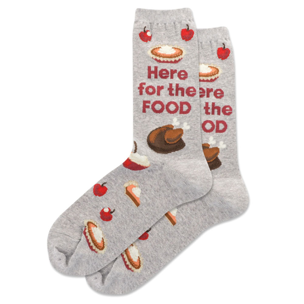 Hot Sox Here For the Food Crew Womens Hosiery Grey