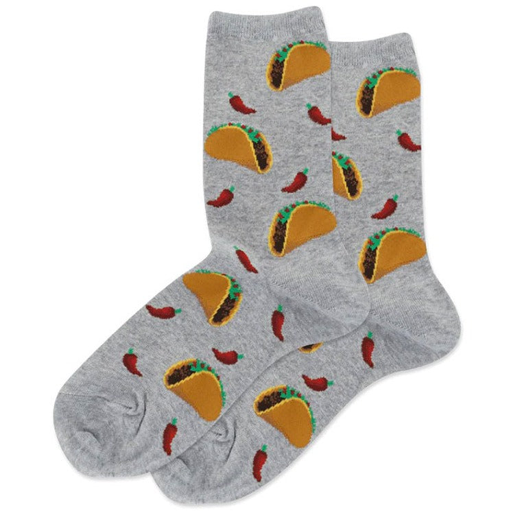 Hot Sox Taco Socks Womens Hosiery Gray