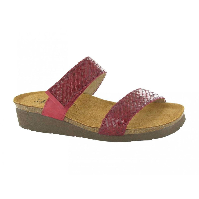 Naot Blake Braided Slide Sandal (4024) Womens Shoes Brick Red Nubuck/Red Braid