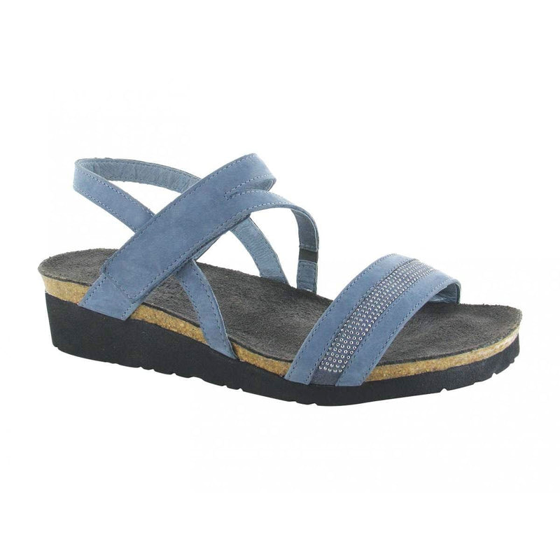 Naot Cameron Studded Sandal (7309) Womens Shoes Feathery Blue Nubuck/ Blue w/ Gray Rivets
