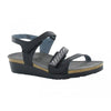Naot Kendall Sandal (7311) Womens Shoes Soft Black Lthr/Dark Gray Micro w/ Black Stones/Black Madras Lthr