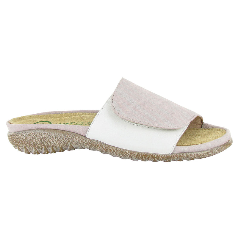 Naot Ipo Slip On (11203) Womens Shoes Pink Linen Leather/Soft White Leather