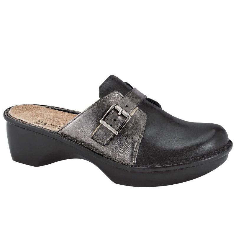 Naot Avignon Clog Womens Shoes NND Jet Black/Crinkle Steel
