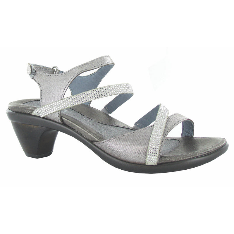Naot Innovate Sandal (40033) Womens Shoes Silver/Beige/Clear Rhinestones
