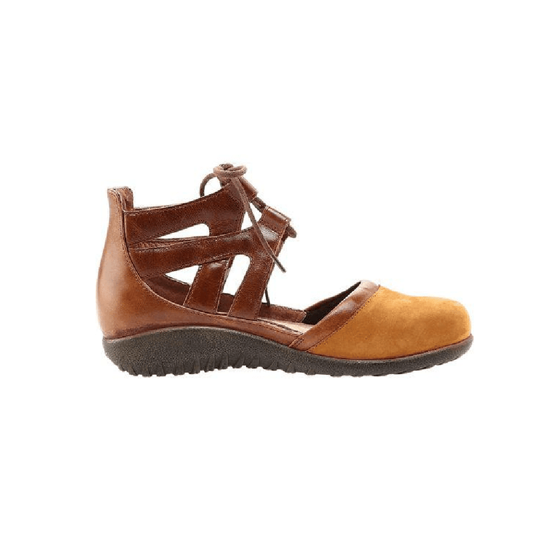 Naot Kata Perforated Flat Womens Shoes SEO Amber / Maple