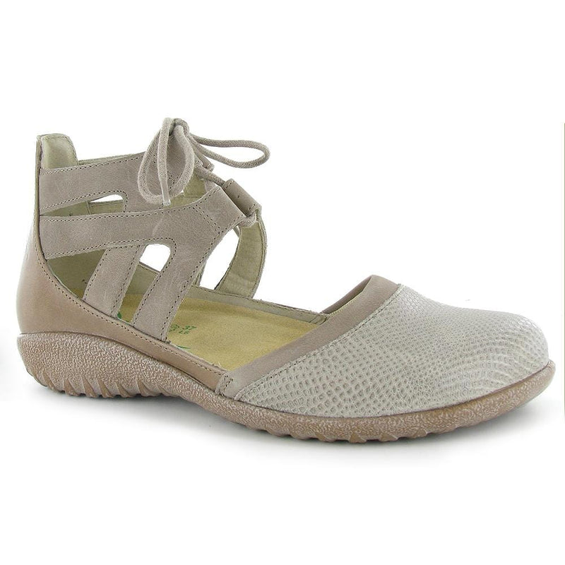 Naot Kata Perforated Flat (11152) Womens Shoes Beige Lizard/Khaki Beige/Arizona Tan