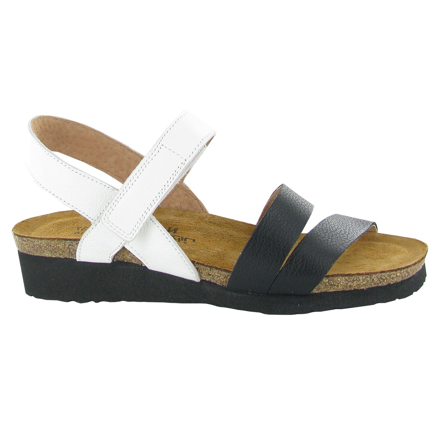 Kayla Sandal White and Black (7806-WFX)