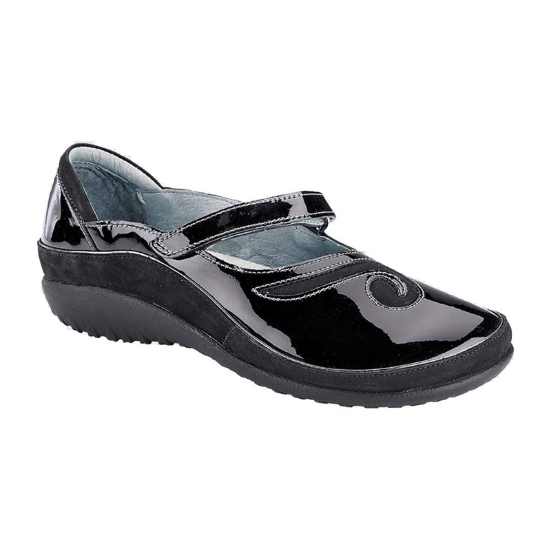 Naot Matai (11410) Womens Shoes NAE Black Patent/Black Velvet