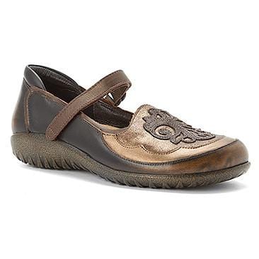 Naot Motu Mary Jane Womens Shoes S8F Brown/Bronze Shim/Gold