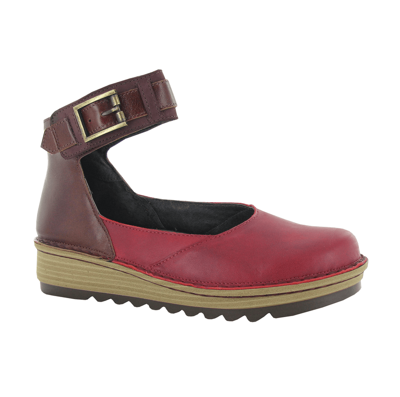 Naot Sycamore Ankle Strap Flat Womens Shoes RNI Berry/Brown