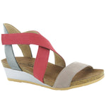 Naot Vixen Crisscross Sandal (5030) Womens Shoes Stone/Brick Red/Sterling