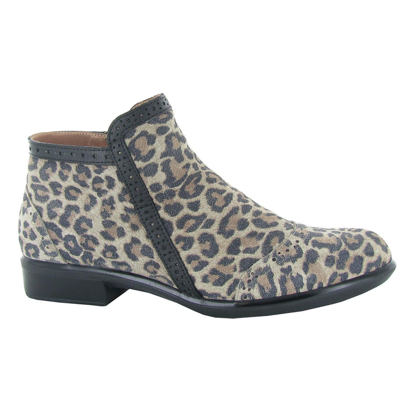 Naot Nefasi Bootie (26065) Womens Shoes Cheetah Suede/Jet Black Leather