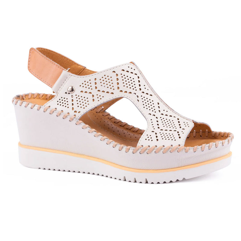 Pikolinos Aguadulce Lightweight Wedge Sandal (W3Z-1775C1) Womens Shoes Nata (White)