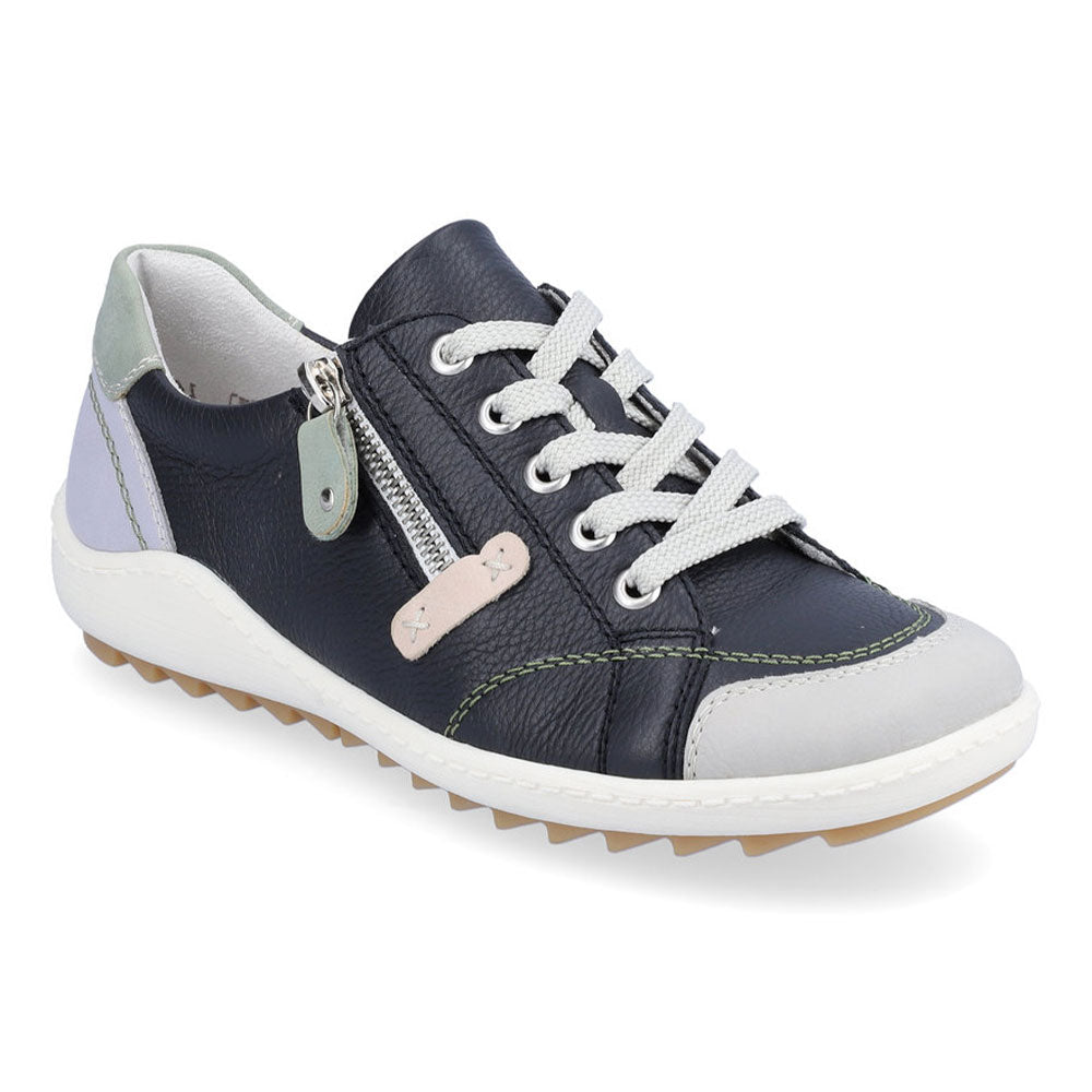 Remonte Liv Leather Sneaker (R1427) Womens Shoes 14 Blue Multi