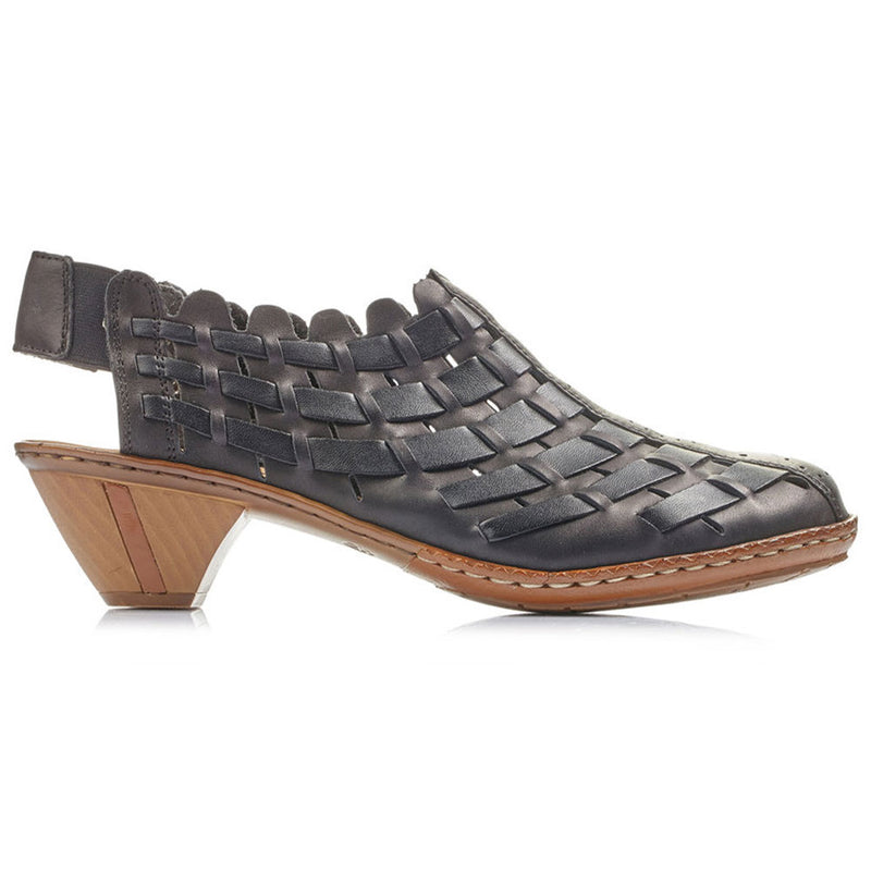 Rieker Sina Woven Slingback Heel (46778) Womens Shoes 