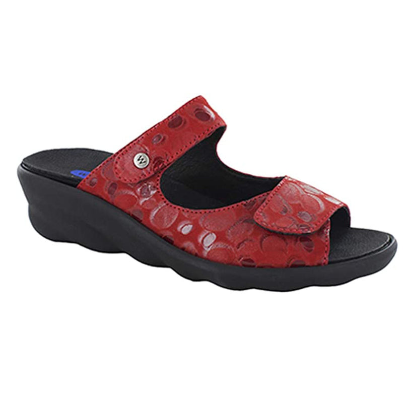 Wolky Bolena Adjustable Slide Sandal Womens Shoes 12-500 Red Circles