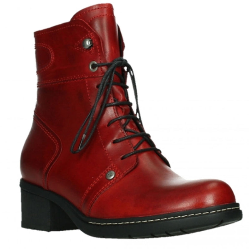 Wolky Red Deer Heeled Comfort Fit Leather Boot Simons