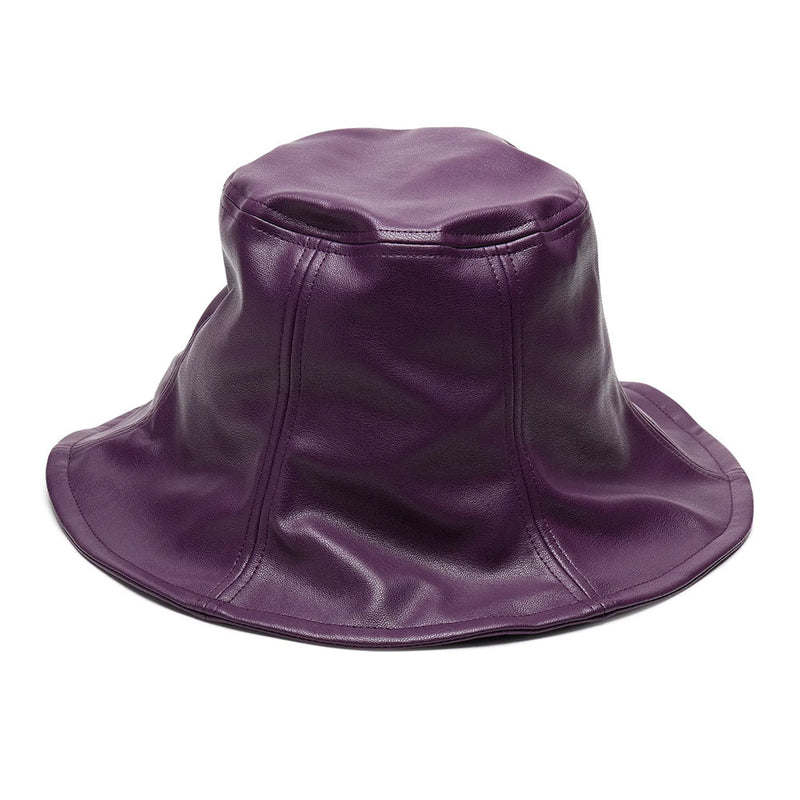 Wyeth Freddie Leather Tulip Shaped Hat Accessories Purple